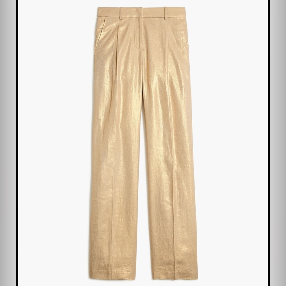 J. Crew Collection gold cigarette trouser
